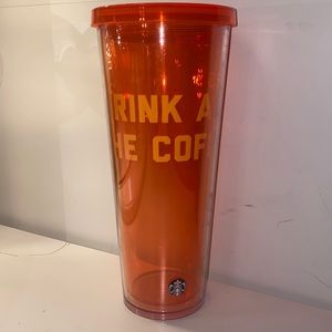“Drink all the coffee” limited edition Starbucks 24oz iced cup!